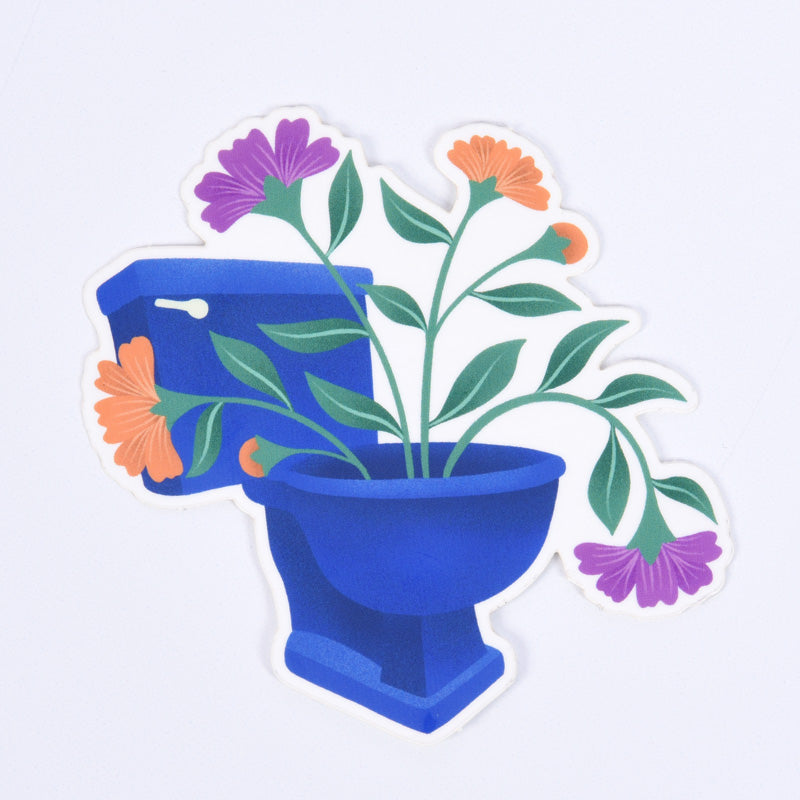 Blue Flower Toilet