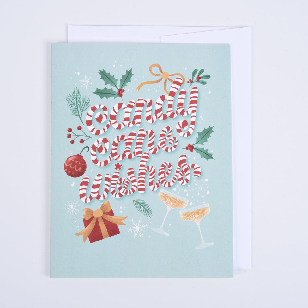 Candy Cane Wishes Greeting Card