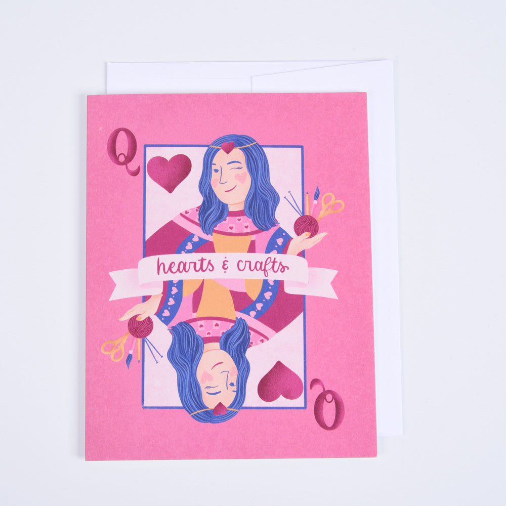 Hearts and Crafts Valentine's Day Greeting Card